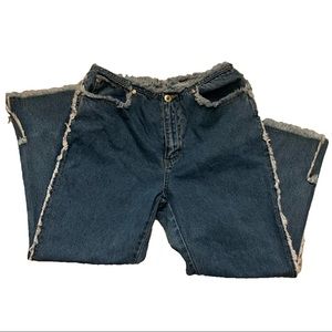 VINTAGE 90s ROCK AND ROSE DISTRESS HEM DENIM